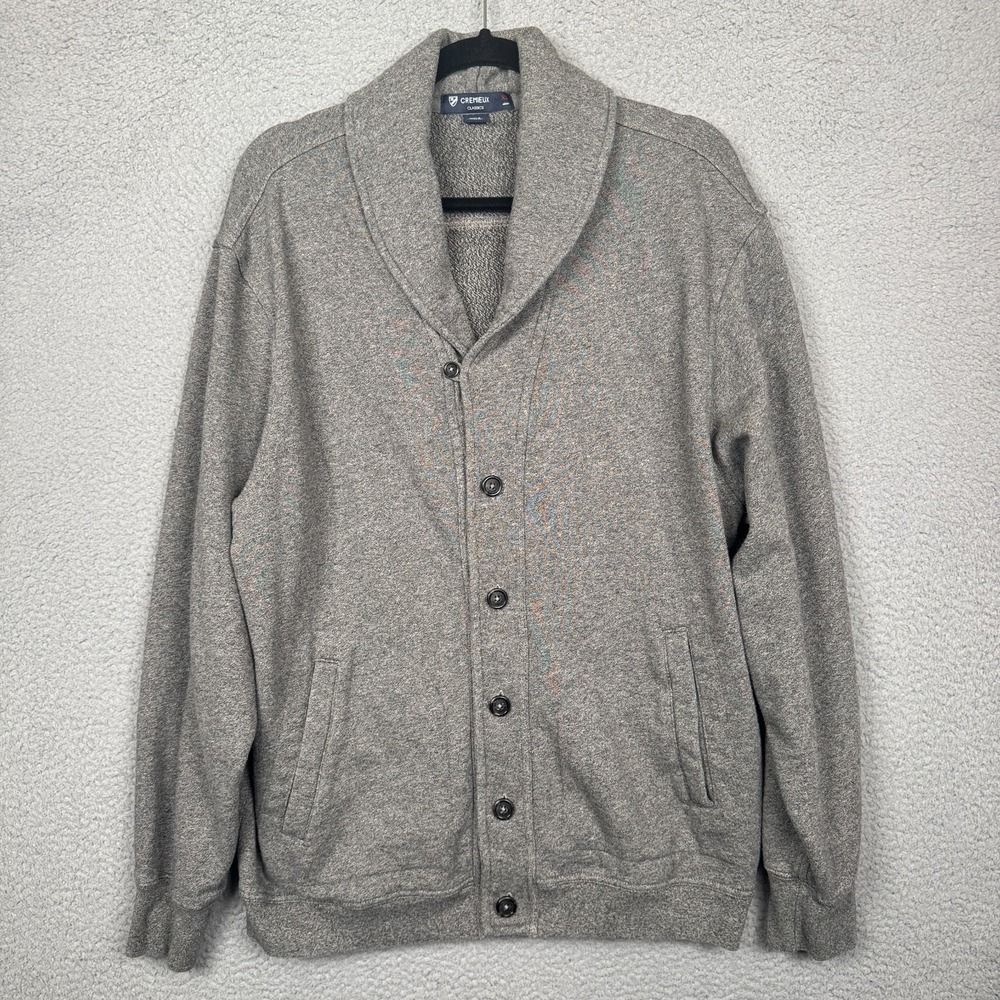 Cremieux Sweater Mens XL Gray Shawl Neck Cardigan‎ Grandpacore Academia Heritage